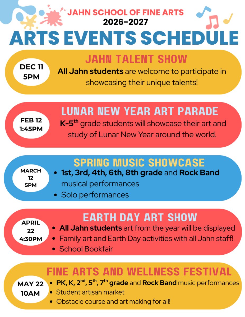 Arts Events Schedule